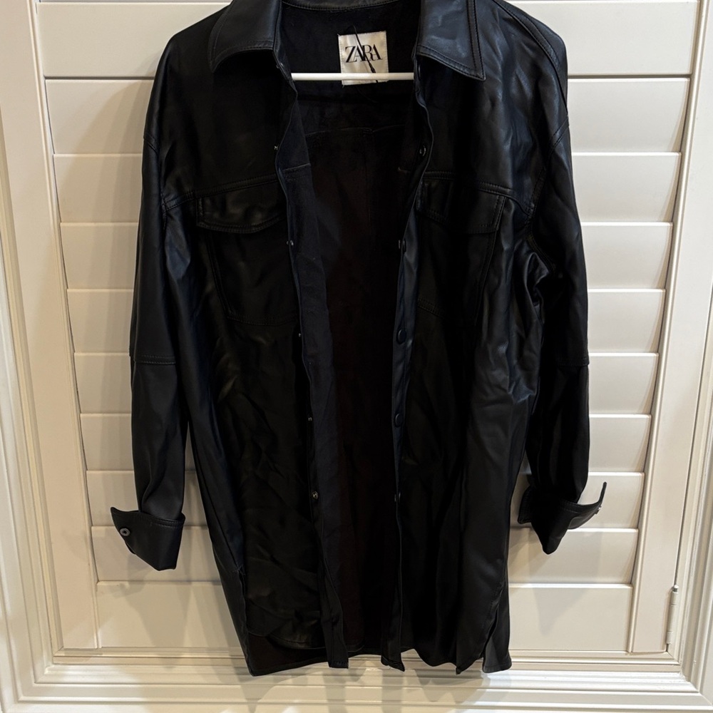 Zara Men's Black Shirt Jacket